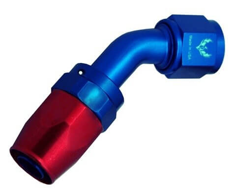 AN -4 Swivel Hose END 45 Degree - Blue/Red J445-2