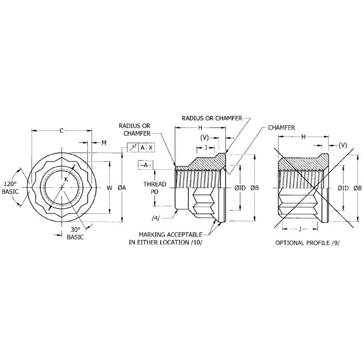 NAS1804-6N Self Locking Steel NUT