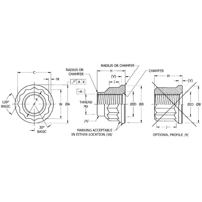 NAS1804-6N Self Locking Steel NUT