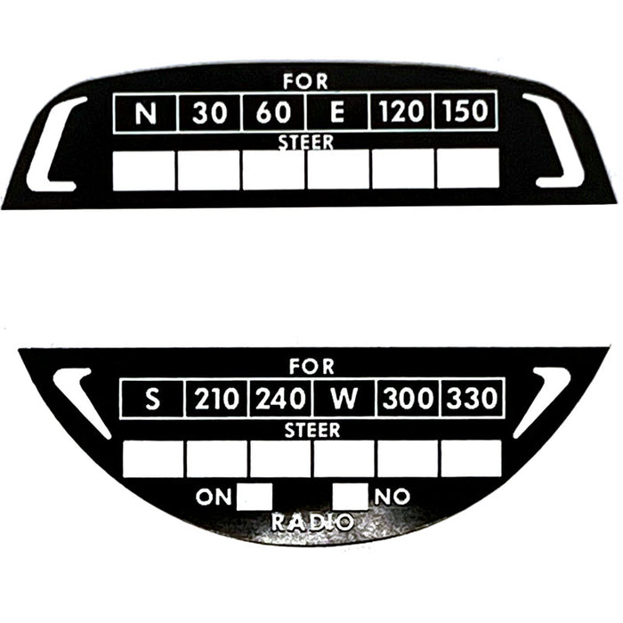 Cessna Compass Placard 0400213-6 SET