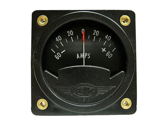 Westach 2-1/4 Square Ammeter -60-0-+60 Shunt 237-60 NON TSO