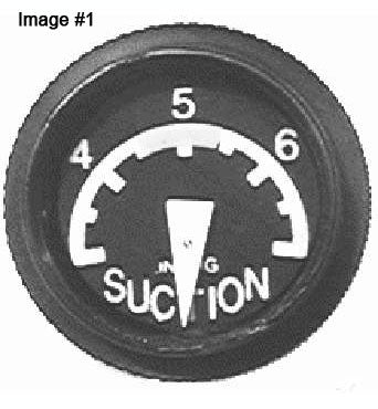 UMA 2-1/4 Suction Gauge 0-10 IN HG Black & White NON TSO