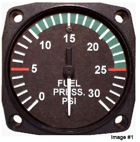 UMA 2-1/4 Electric Fuel Press Gauge 0 - 30 PSI TSO