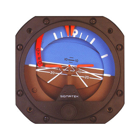 Sigmatek 3-1/8 Attitude VAC Gyro 5000B 43 8* Tilt Warn Flag