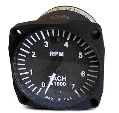 UMA 1-1/4 Elec Tachometer 0-7000 RPM SGL Pulse B&W Rotax 912/914