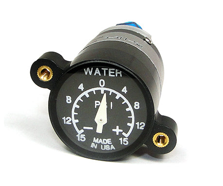 UMA 1-1/4 Mechanical Water Press Gauge -5 - 15 PSI NON TSO