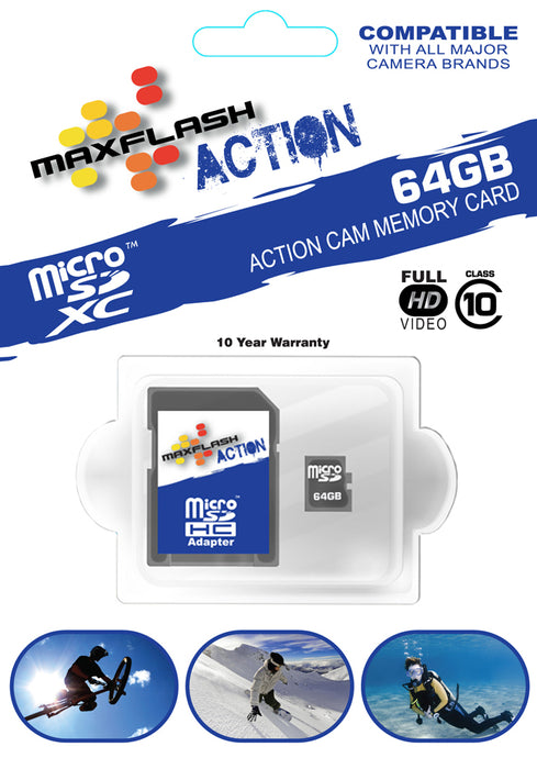 Maxflash Micro SD 64GB Action CAM Memory Card