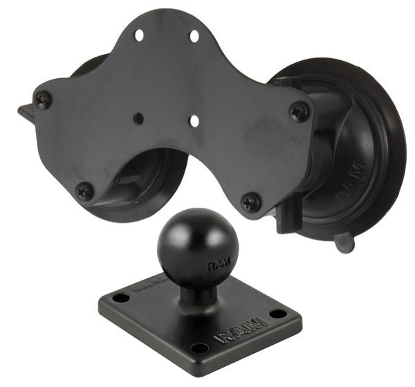 RAM Double Suction CUP Base W/ Round Adapter