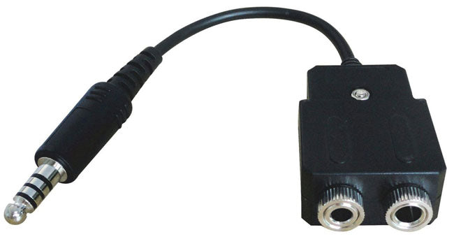 Dual GA TO U-174 Helicopter Headset Adapter Cable