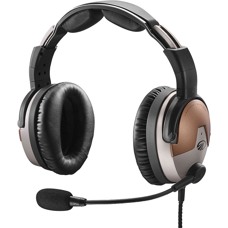 Lightspeed Delta Zulu ANR Headset Dual GA Plugs Straight Cable