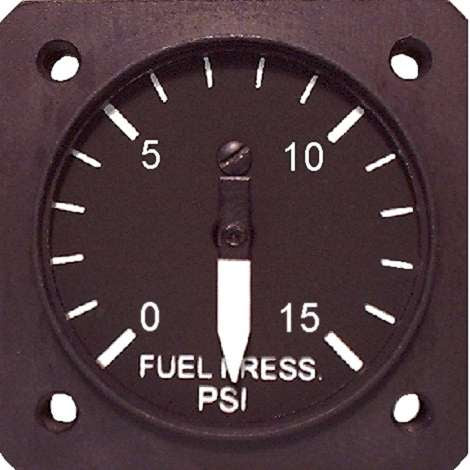 UMA 1-1/4 Electric Fuel Press Gauge 0 - 15 PSI NON TSO