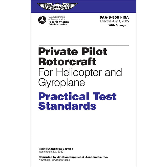 ASA Practcal Test Standards Privte Pilot Rotocraft Rating