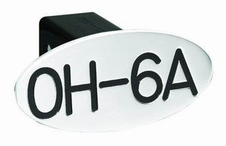OH-6A Oval Blck 2 Hitch Cover