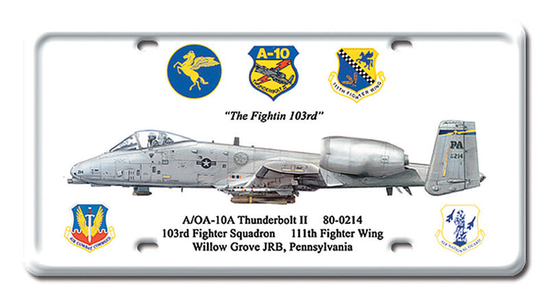 Thunderbolt II Metal License Plate 12X6