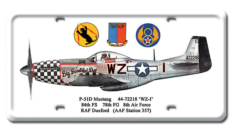 P51D Mustang Metal License Plate 12X6