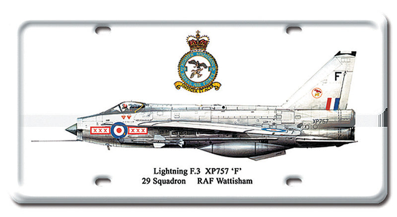 Lightning F3 Metal License Plate 12X6