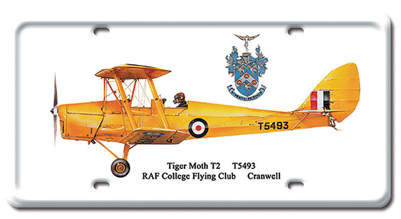 Tiger Moth T2 Metal License Plate 12X6