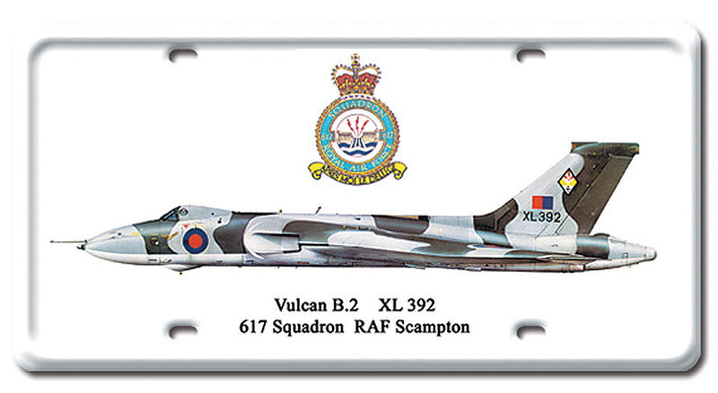 Vulcan B-2 Metal License Plate 12X6