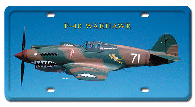 P-40 Warhawk Metal License Plate 12X6