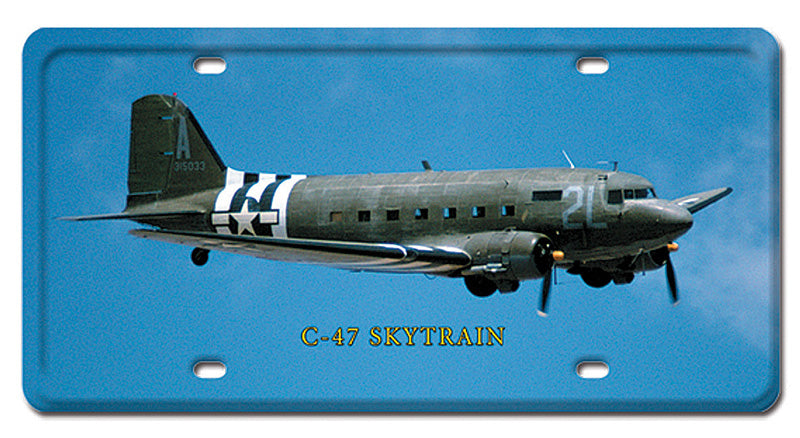 C-47 Skytrain Metal License Plate 12X6