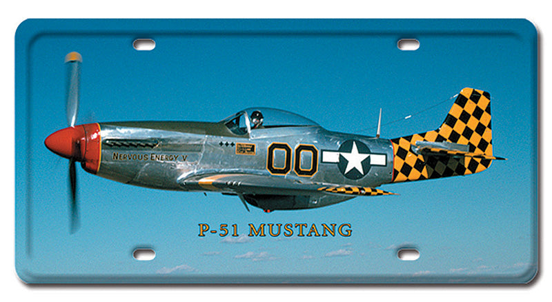 P-51 Mustang Metal License Plate 12X6