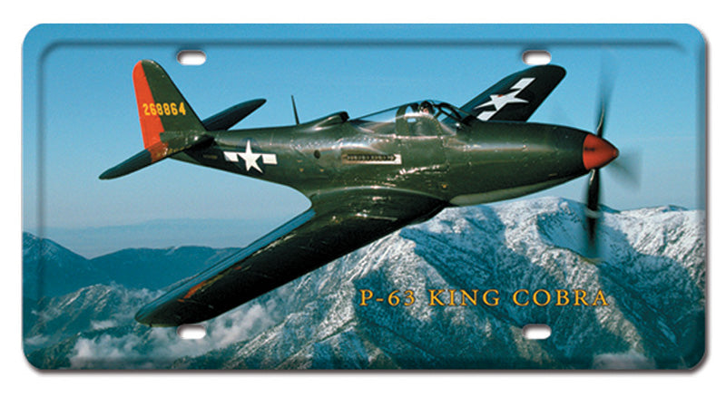 P-63 King Cobra Metal License Plate 12X6