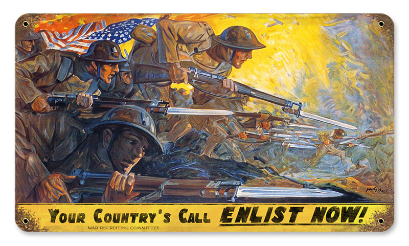 Country Calls Metal Sign 14X8