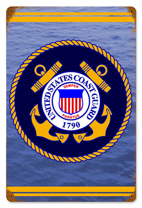 Coast Guard Metal Sign 12X18