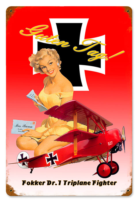 Fokker Metal Sign 12X18