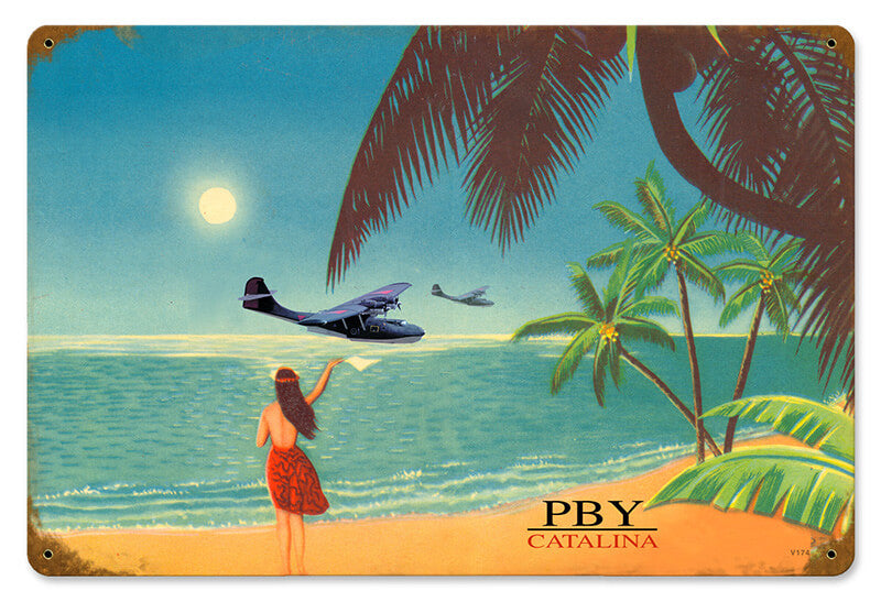 PBY Catalina Metal Sign 18X12