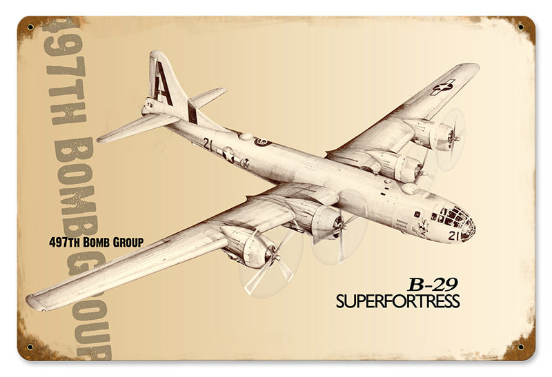 B-29 Superfortress Metal Sign 18X12