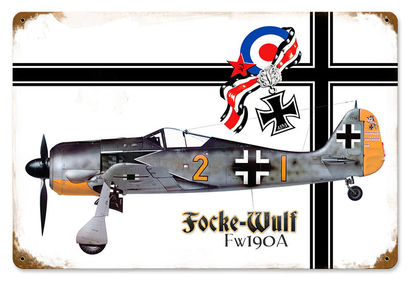 Focke Wulf Metal Sign 18X12