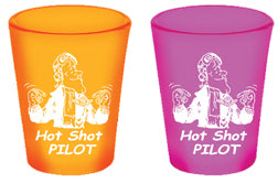 HOT Shot Pilot Frosted Neon Orange Shot Glass