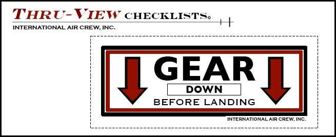 Gear Down Before Landing Decal