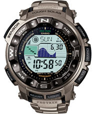 Casio PRO TEK Solar Power Tide Moon Titanium Band