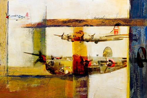 Martin Young ART B-17 B-24 ANF P51 Print 36X24