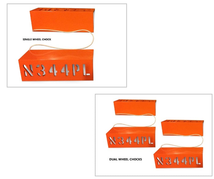 Wheel Chocks Powdercoat Orange Large Dual