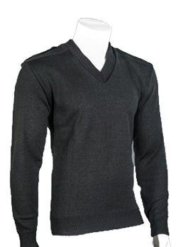 V-Neck Pullover Sweater Black XL Wool Blend