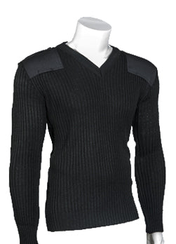 V-Neck Pullover Sweater Black 2X Durapil Acrylic