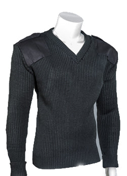 V-Neck Pullover Sweater Dark Navy SM Wool Blend