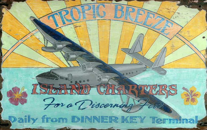 Tropic Breeze Metal Sign 15X26