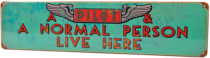A Pilot AND A Normal Person Metal Sign