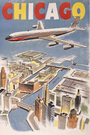 Chicago BY AIR Postcard