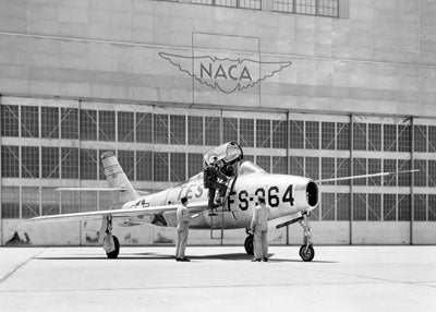 Postcard Republic F-84F ON Ramp AT Moffet FLD