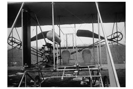 Postcard Wright Brothers Plane W/Pilot AND Passenger