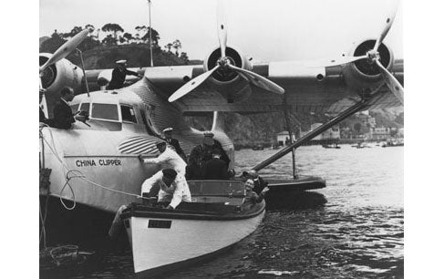 Postcard Glenn Martin With China Clipper Catalina