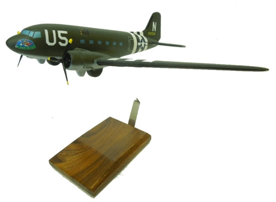 C-47A Skytrain Olive Mahogany Wood Model