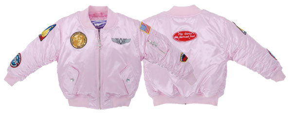 MA-1 Pink Flight Jacket 7 Patch 3T