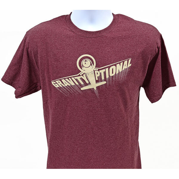 Grvty Optnl Tshirt Heather Maroon MED
