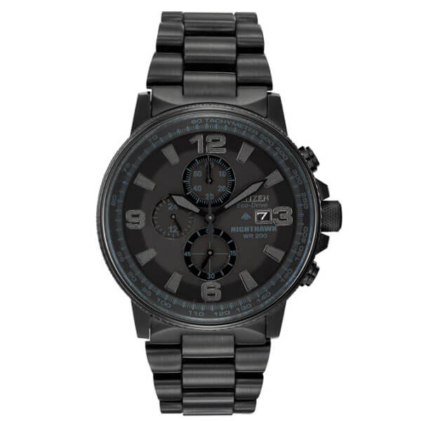 Citizen Nighthawk Black Stainless Steel Black Bezel